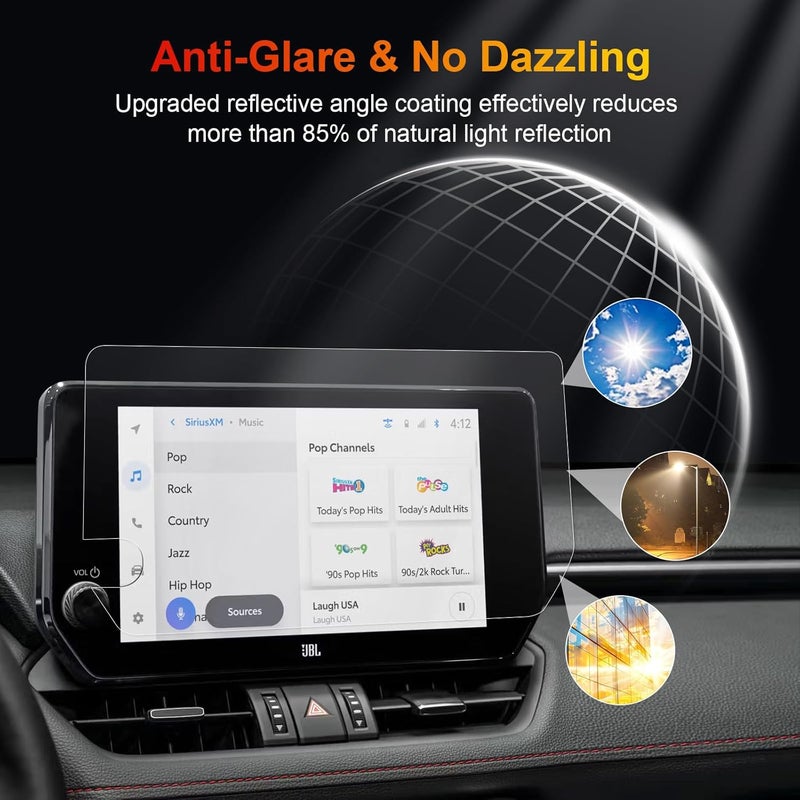 BSTW for 2025 Toyota RAV4 Screen Protector for 2023-2025 RAV4 Limited/TRD Off-Road RAV4 Prime XSE 10.5" Touchscreen for 2025 RAV4 Hybrid Accessories Anti Glare Tempered Glass Film (RAV4 10.5-In Matte) - Image 5
